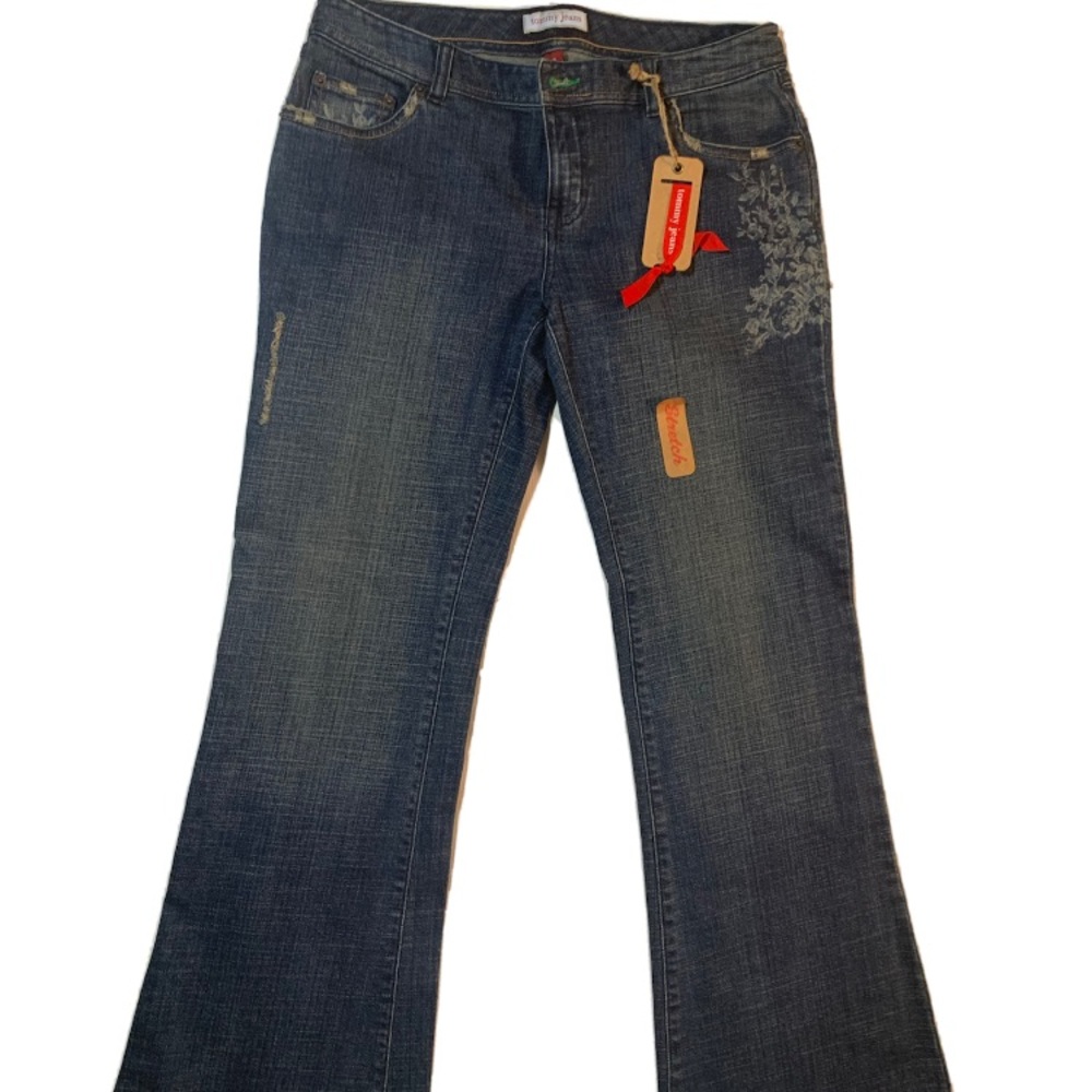 Tommy Flared Leg Jeans Hip Hugger Jive Jean Hip Blue Size 11